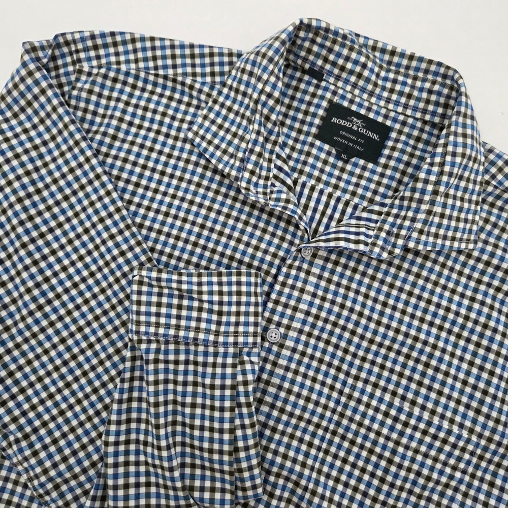 RODD & GUNN Original Fit Mens XL Blue Gingham‎ Check Long Sleeve Button Up Shirt